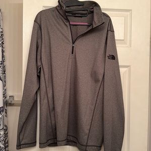 THE NORTH FACE MENS TECH 1/4 ZIP FLEECE GREY SIZE L